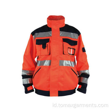 Pelindung Keselamatan Pakaian Kerja Hi Vis Workwear Jacket